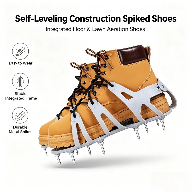 Integrated Spiked Shoes, for Cement Self-leveling Construction & Lawn Aeration, Easy Wear Flooring & Garden Tool