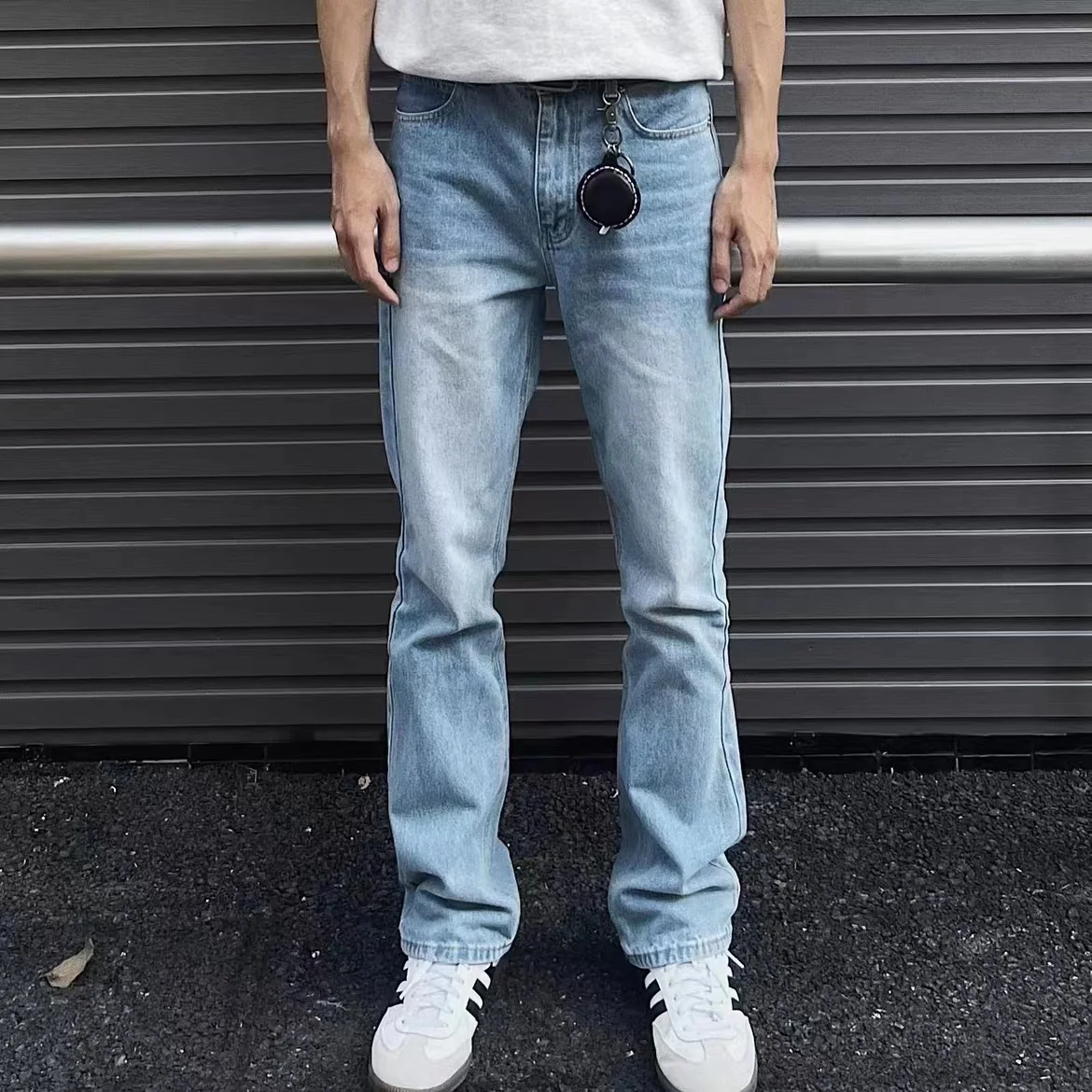 

Джинсы Cleanfit Vintage Slim Straight Leg, повседневные, светло-голубые, из денима, с прямым кроем, средней посадкой, классические брюки прямого кроя