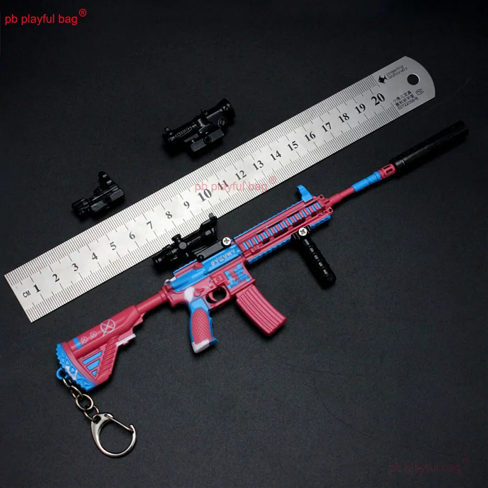 24 cm Rosa Summon M416 Legierung Gun Modell Gewehr Schlüsselbund Spiel Metall Anhänger Action-figuren Dekoration Sammeln Kinder Spielzeug Geschenk ZG125