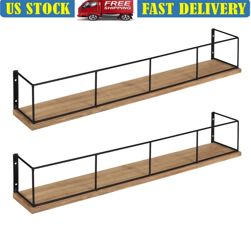 rustic-wood-metal-floating-wall-shelves-24-inch-2-pack-decorative-display-storage-home-office-kitchen-bathroom