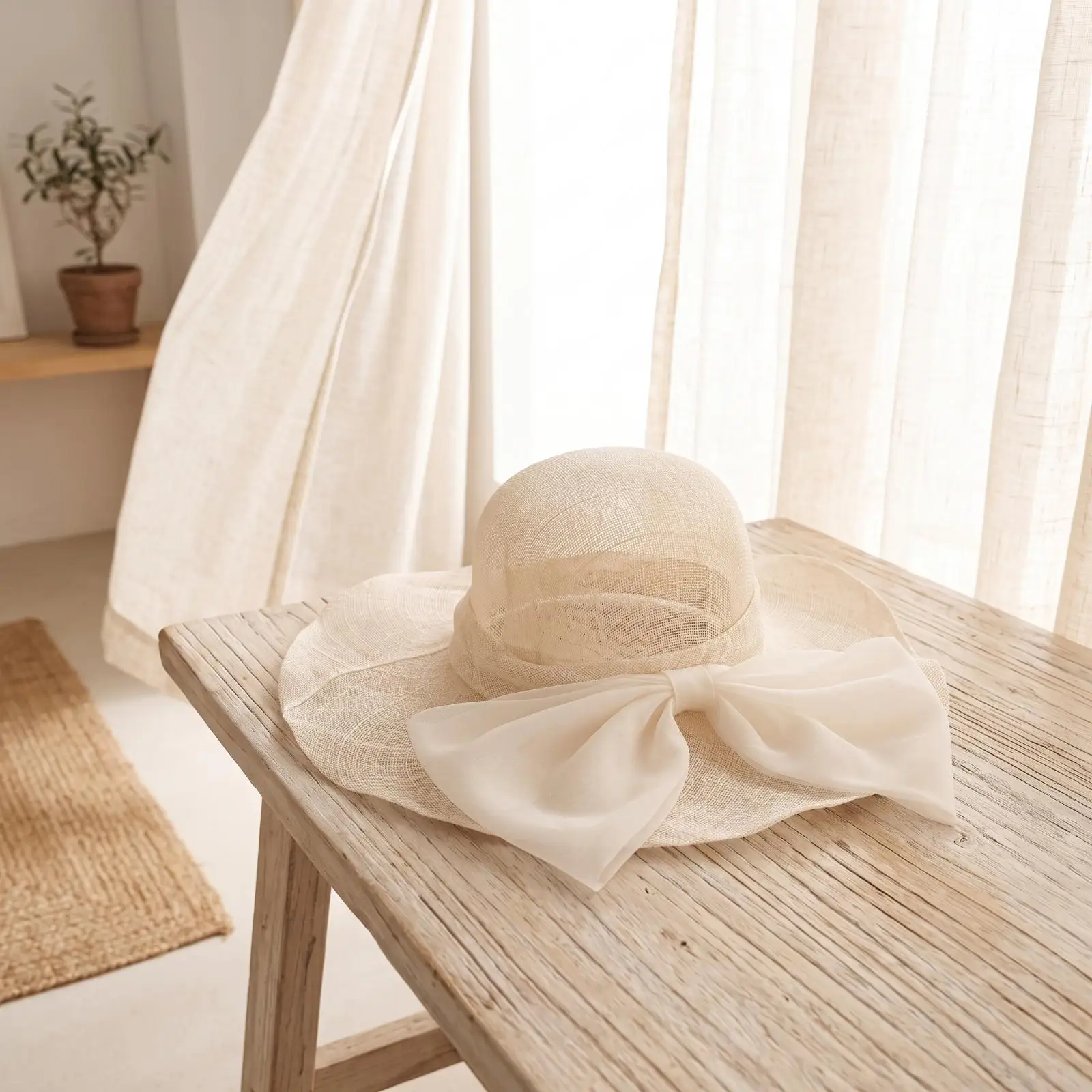 women-sun-hat-with-bow-breathable-linen-wide-brim-foldable-summer-visor-hat-for-travel-vacation-resort-wear