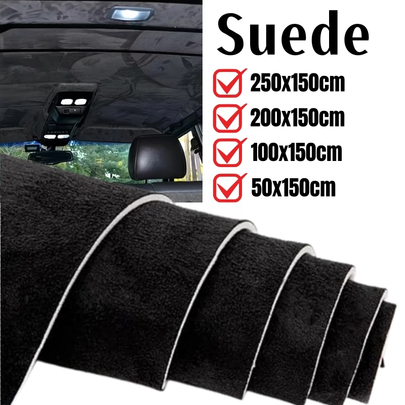 

Car Headliner Ceiling Lining Suede Fabric for Car Upholstery Roof Repair Renovation DIY Interior Roof Canopy Cloth Sponge Backed