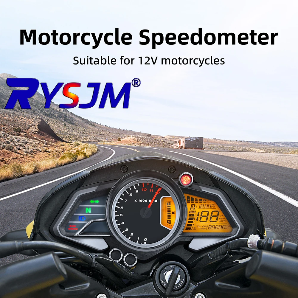 Universal Motorcycle Speedometer Digital Speed Meter LED Tachometer Dashboard Instrument For Bajaj 200NS 2015-2018