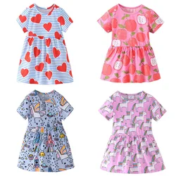 Jumping Meters 2T-7T Princess Girls Dresses Clothes Birthdays Frocks Hot Selling Baby Clothing Short Sleeve Summer Kids Wear