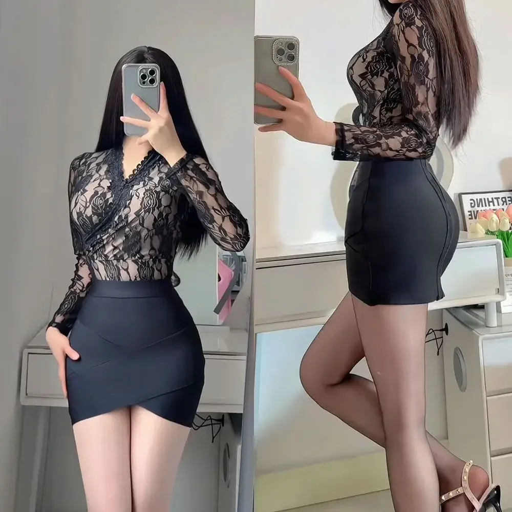 

Spring 2025 Women's Cross Body Skirt Commute High Waist ort f Skirt Tee Colors Ele Aosphere Match All Korean Sle