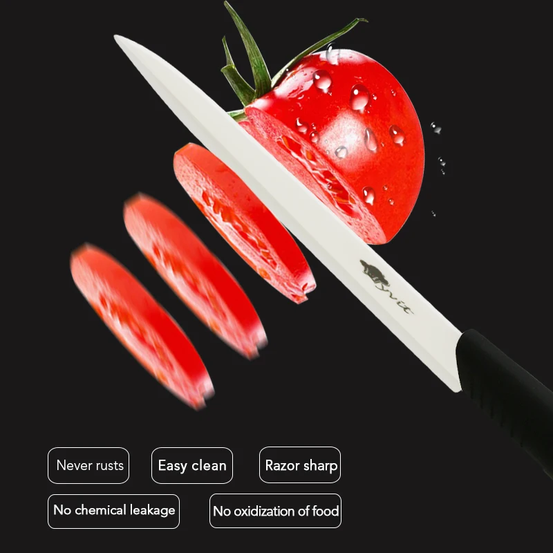 Ceramic Kitchen Knife Set – White Zirconia Blades with Peeler & Holder 4