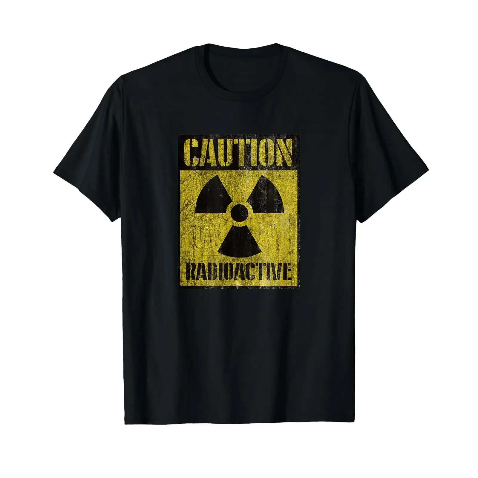 Grunge Caution Radioactive T Shirt Used Look vintage Washed streetwear Soft graphic Comfortable Casual fashion Breathable