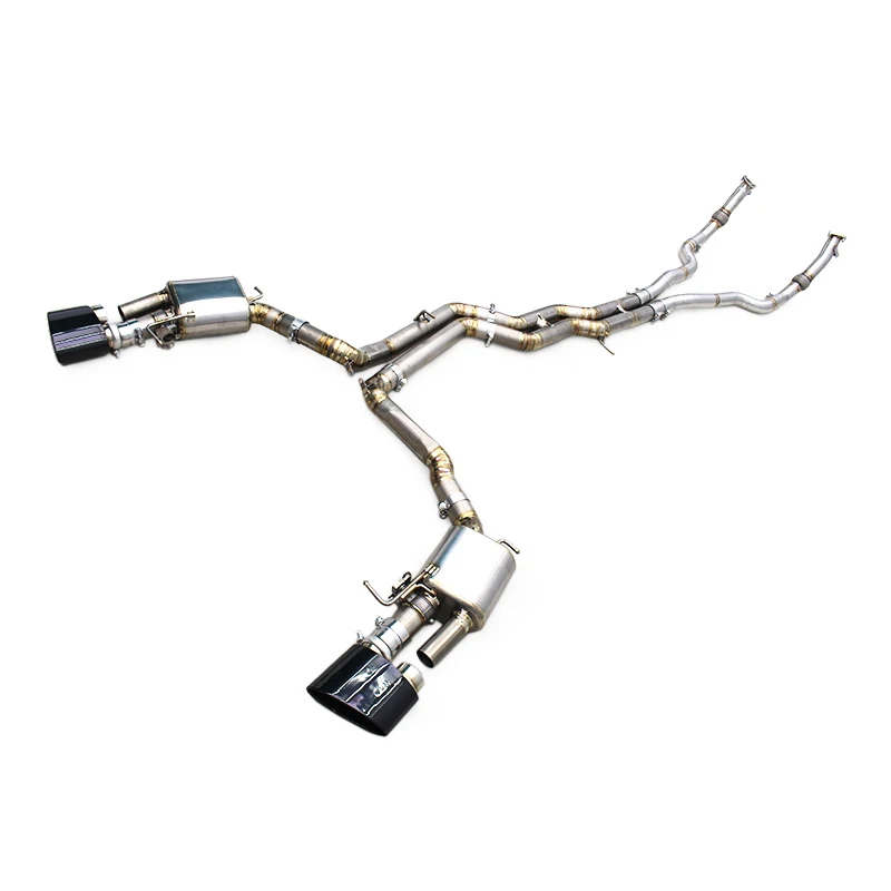 

OEM Titanium Exhaust Pipes For Audi RS6/RS7 C8 4.0T 2019-2024 Valvetronic Muffler Catback Plated Black Tips