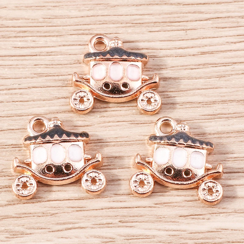 10 Stück 15 x 14 mm niedliche Emaille-Halloween-Kürbis-Auto-Charms-Anhänger für Schmuckherstellung, Halsketten, Ohrringe, DIY-Bastelzubehör – Detail 5