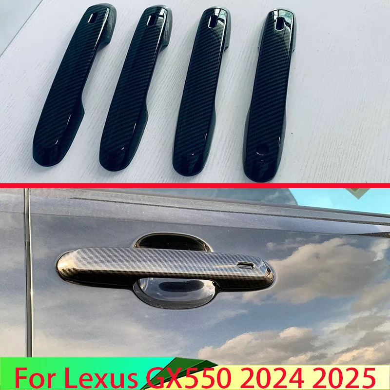 For Lexus GX550 2024 2025 Car Accessories ABS Chrome Door Handle Cover With Smart Key Hole Catch Cap Trim Molding