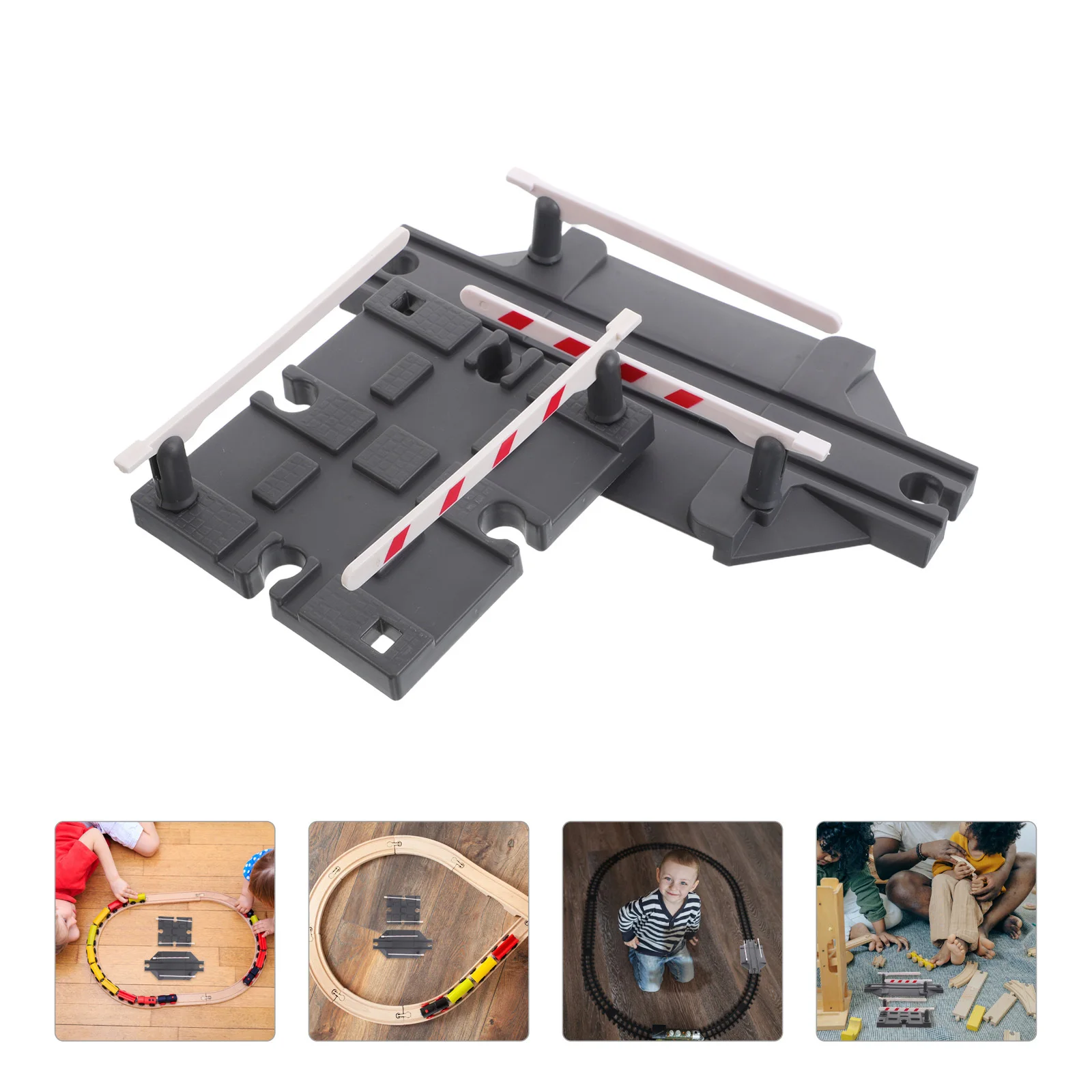 2Pcs Train Track Plastic Barricades Rail Road Expansion Accessories Railway Station Platform Parts Build Toy Train Accessory