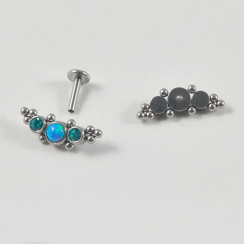 1PC Surgical Steel CZ Crystal Cluster Stud Earrings Ear Cartilage Tragus Helix Daith Labret Lip Ring Piercing Jewelry