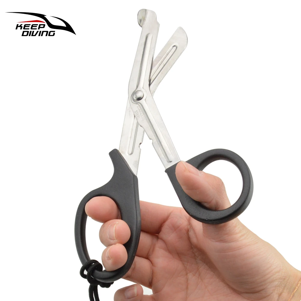 1 pcs Diving Scissors Outdoor Tactical Gauze Scissors Household portable stainless steel scissors medical, veterinary, fishery