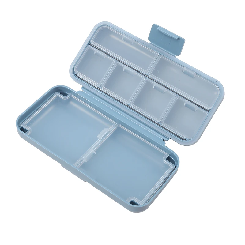 Portable Desktop Sealed Medicine Storage Box With Lid Divided Mini Multifunctional Storage Box For Jewelry Rings Earrings
