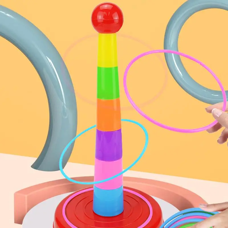 Wurf Ring Spiel 15 stücke Stapeln Spielzeug werfen Ring Combo Set Frosch Stapeln Spielzeug & Werfen Hinterhof Spiele Sortieren Spielzeug für 4-6 Jahre