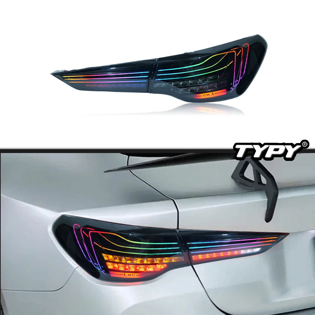 

Новый светодиодный задний фонарь, модифицированный для BMW 4 серии M4 G22 RGB, задние фонари 2020-2023, динамический сигнальный задний фонарь, автоаксессуары