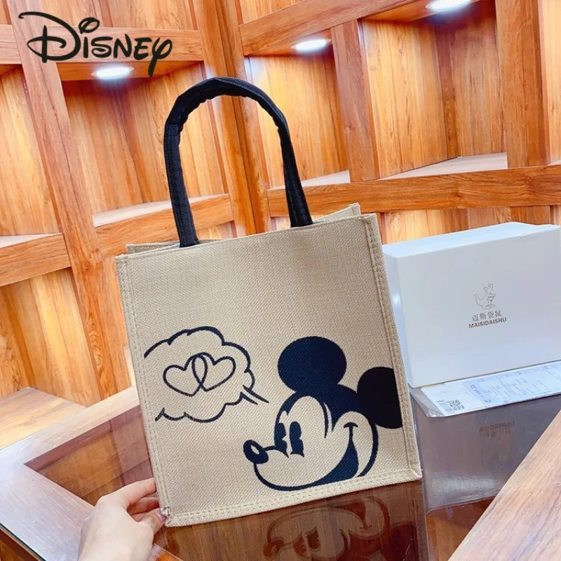 Disney-Bolso de mano de Mickey para mujer, bolsa de compras informal, versátil, de gran capacidad, de alta calidad, a la moda, novedad de 2023