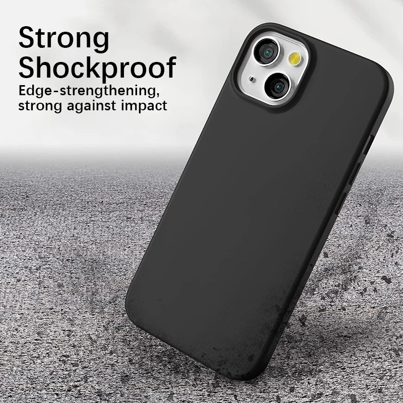 Ultra Thin Matte Silicone Soft Case For iPhone 14 13 12 Mini 11 Pro XS Max X XR SE 3 7 8 6S 6 Plus Solid Black Color Back Cover