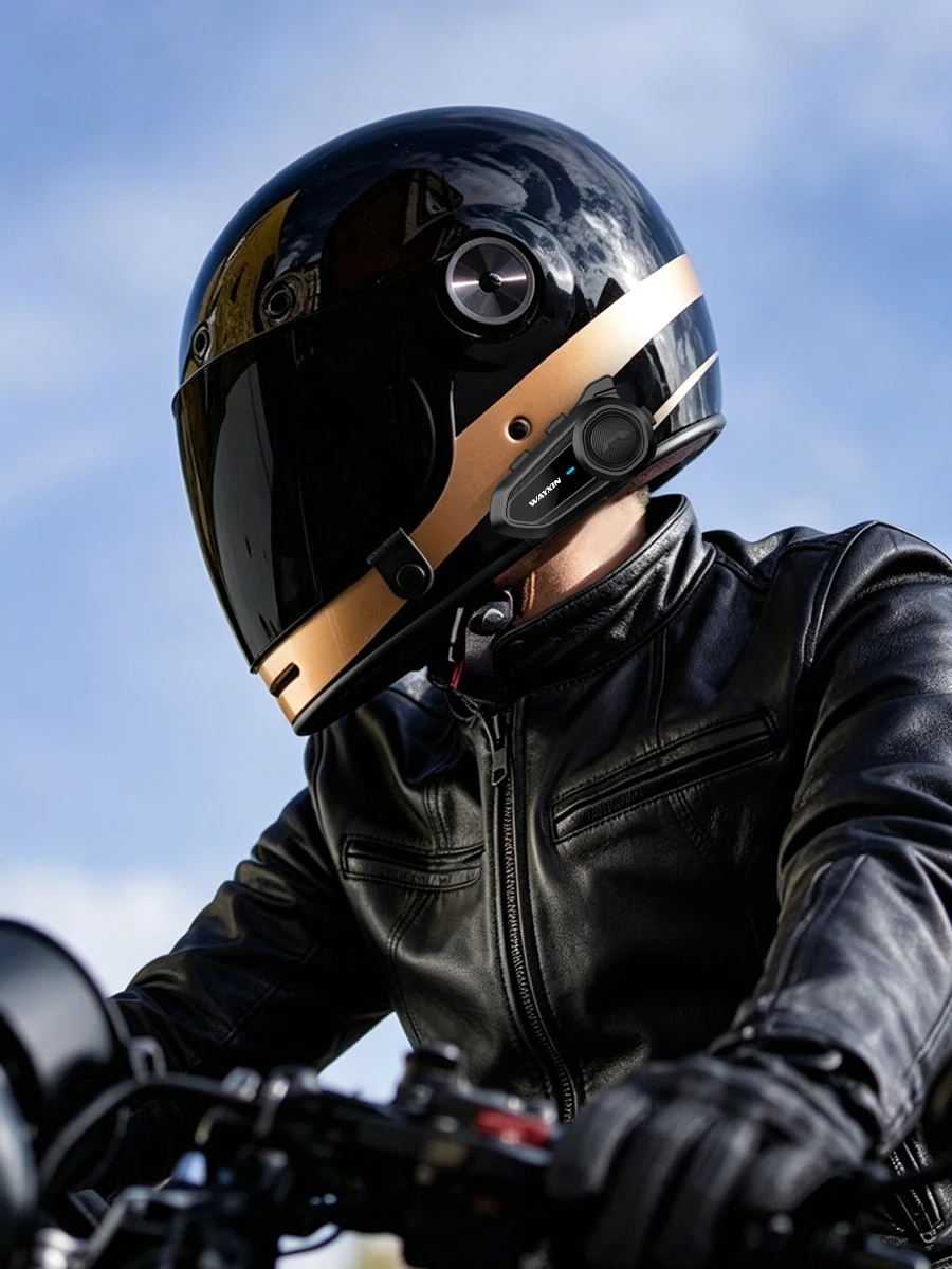 WAYXIN R18 Motorrad-Intercom Bluetooth-Helm-Headset für 10 Fahrer Motorrad-Gegensprechanlage Kompatibel mit Pairing-Funktion und FM-Radio