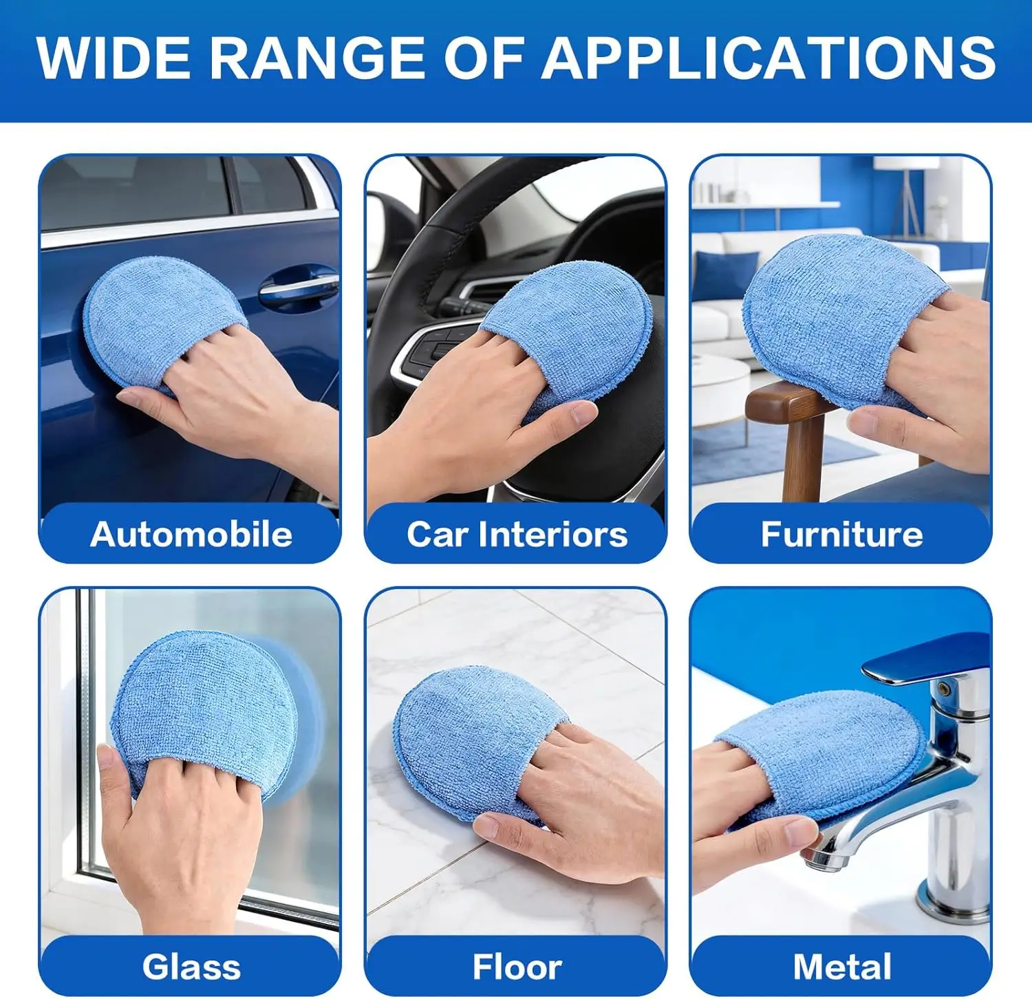 Auto Cleaning Sponge Brush Wax Applicator Pads Car Wax Applicator Buffing  Polishing Foam Pads Wax Polishing Tyre Brushes Tools view 4