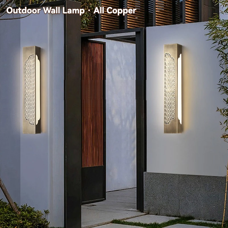 Outdoor Waterproof Wall Light IP65 Copper Wall Lamp for Porch Villa Garden Balcony Corridor Wall Sconce Light Street Luminaire