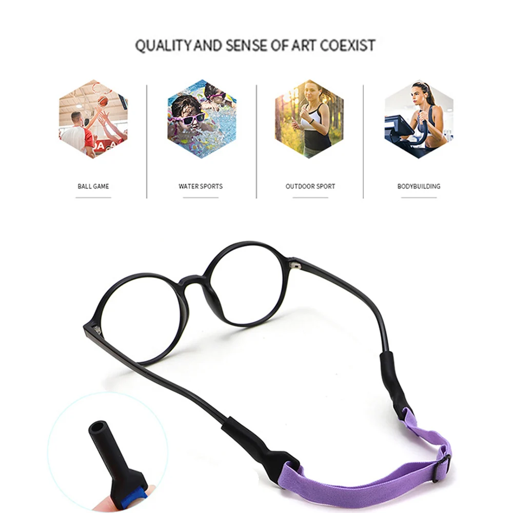 Colored Elastic Rope Glasses Strap, Elastic Polyester Fixed Glasses Anti Slip Adult Glasses Chain