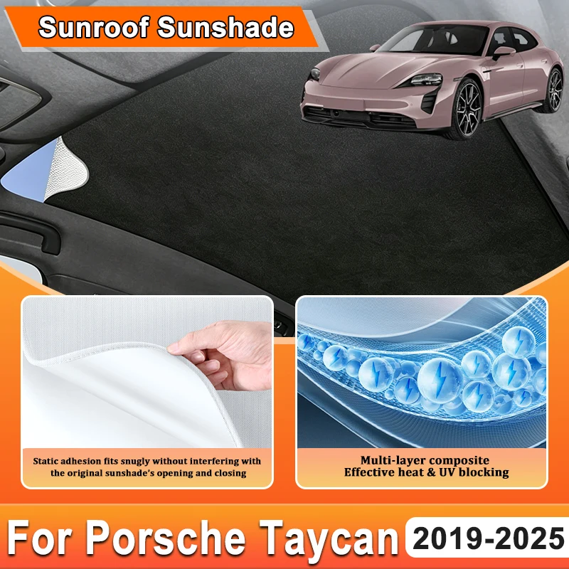 Car Electrostatic Adsorption Sunroof Sunshades For Polestar 2 2023 Accessories 2020~2025 Auto Sun Roof Shades Visor Covers Parts
