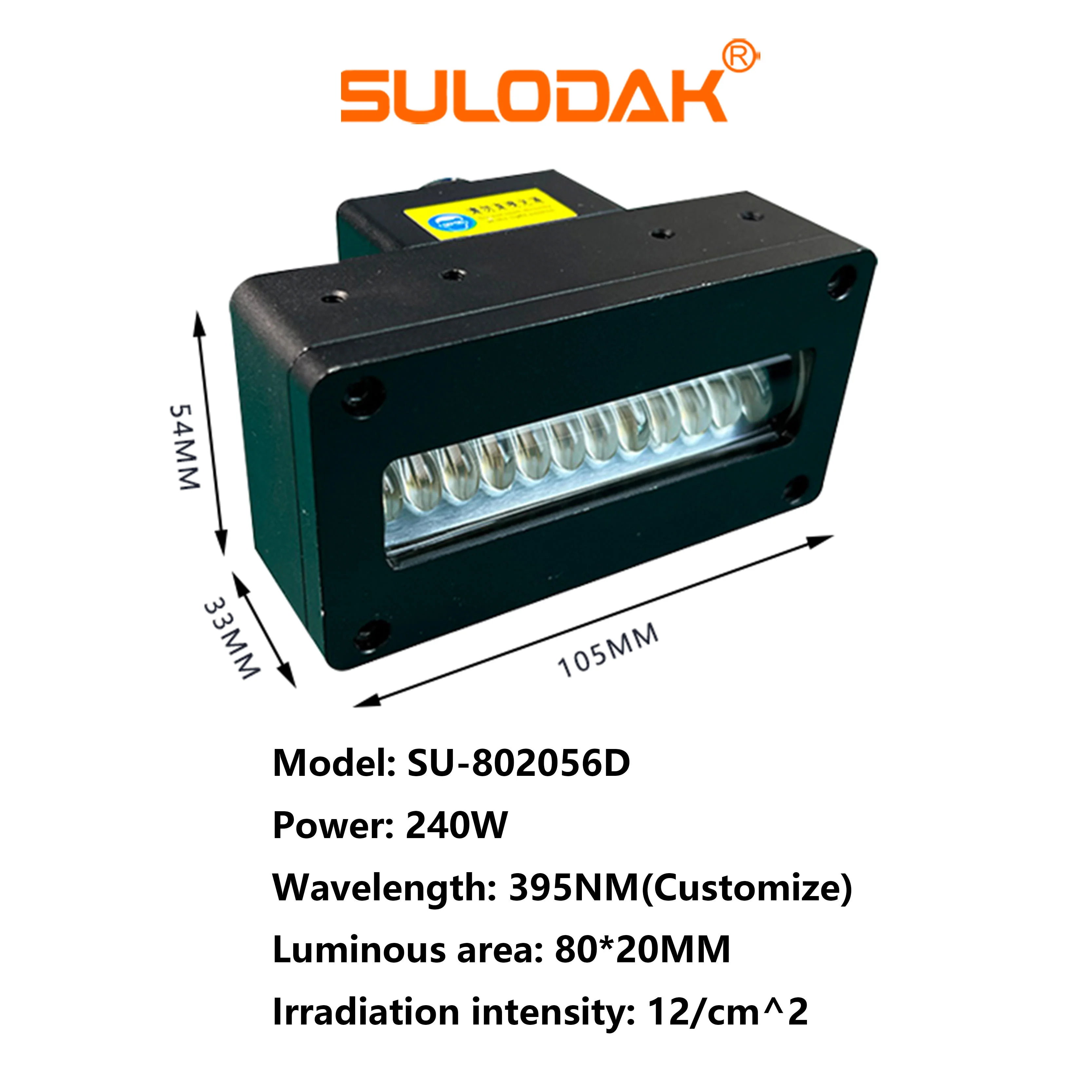 

395 NM 240W Water Cooled LED Curing Lamp For Ricoh I3200 Printhead Roll To Roll Flatbed Conveyor Belt Printers