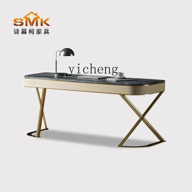 y9.1-  minimalist desk deluxe study computer desk natural marble writing desk