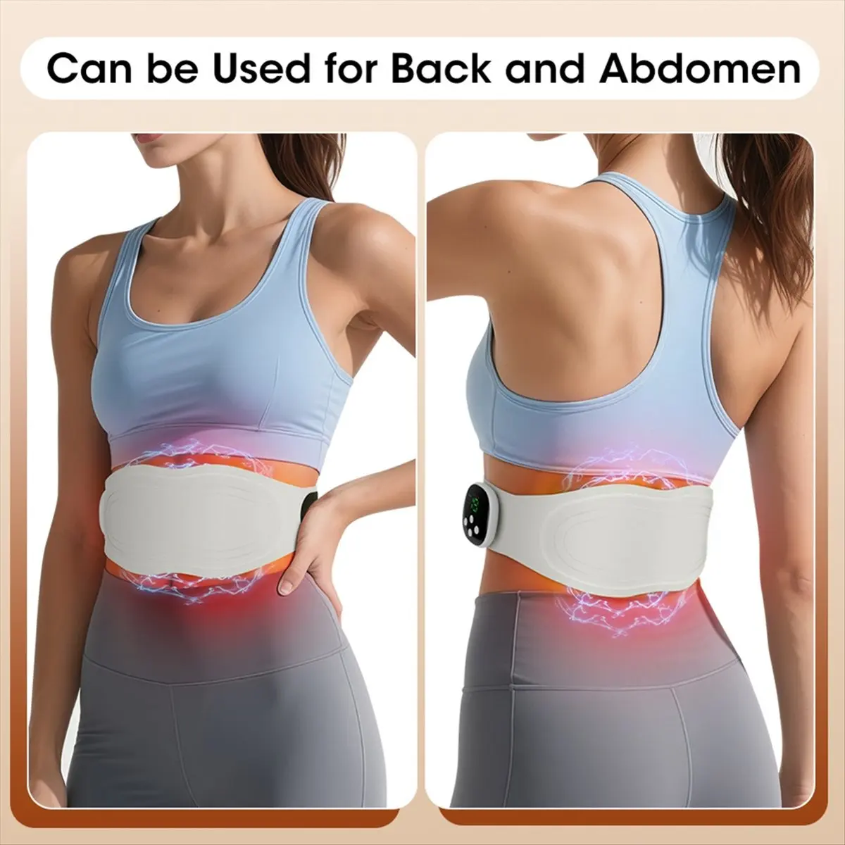 

Съемный электрический массажер для талии, тонизирующий пояс для нижней части спины для вибрации живота, горячий компресс, массажный пояс, расслабление мышц, зарядка через USB