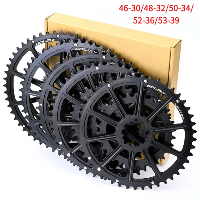 

GOLDIX Road Bike Chainring 50-34T 52-36T 53-39T Double Chainwheel for SRAM Direct Mount 3-Bolt Crankset 10 11 12 Speed