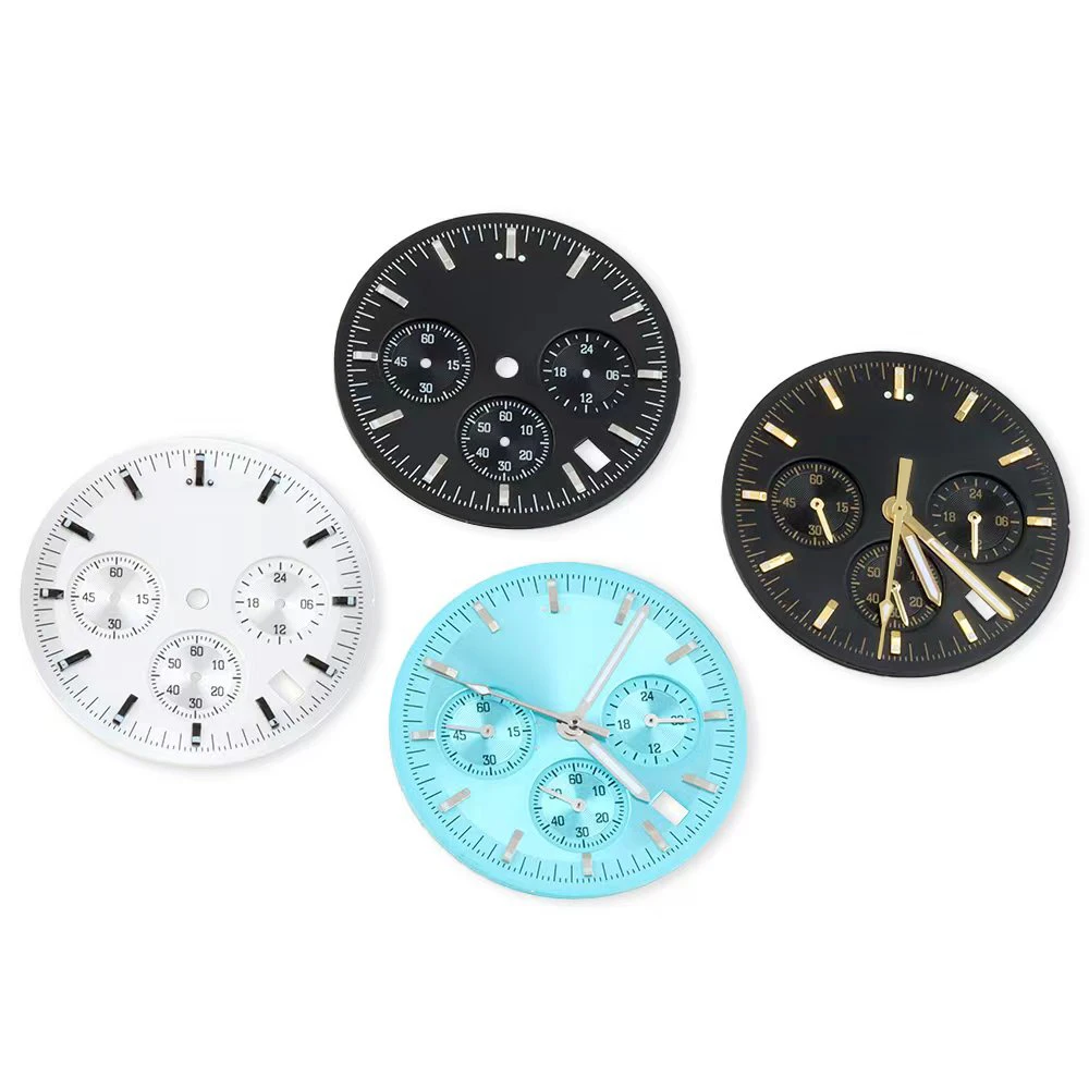 

VK63 32.5mm Watch Dial Hands Green Luminous Fit Quartz Chronograph Case Stainless Steel Watch Parts Fit VK63 VK64 Movement Dial