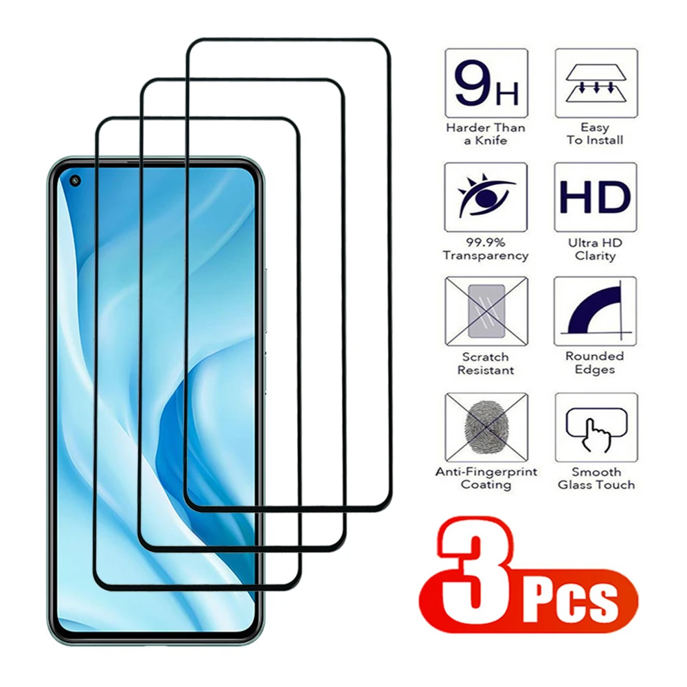 3Pcs Anti-Burst Glass For Xiaomi Mi 11 12 13 14 Pro Tempered Glass Xiaomi Mi 11X 11i 11T 12T 13T Lite Pro Screen Protector Film