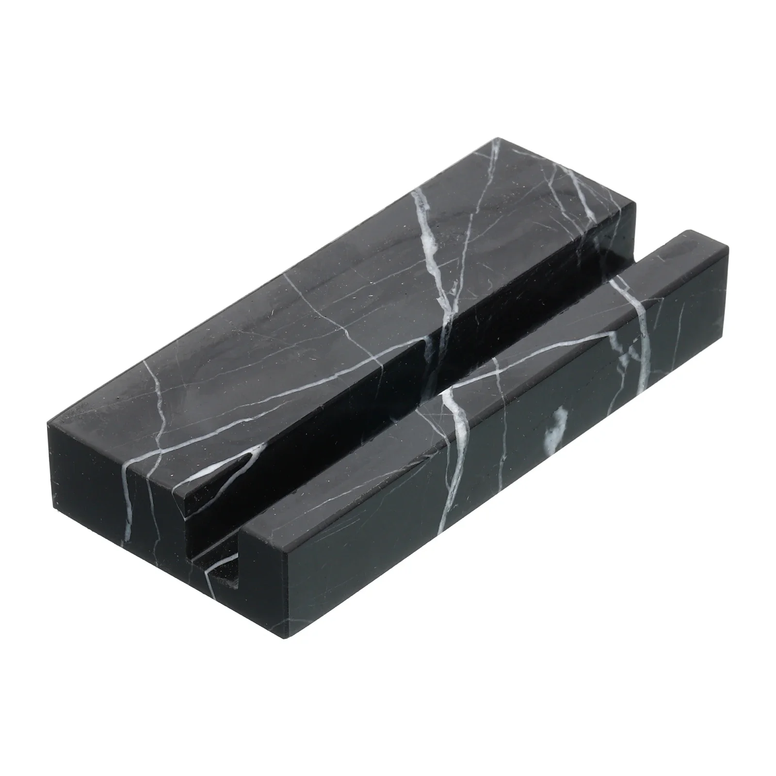1/2Pcs Business Card Holder for Desk Marble Business Card Holders Stone Card Stand Organizer Cards Display for Office Exhibition
