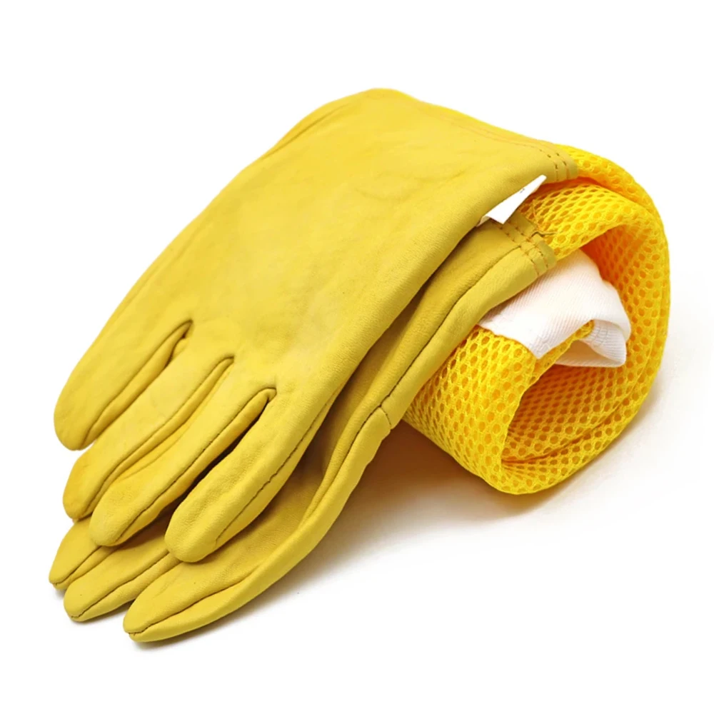 Ventilated Beekeeping Gloves 3 Layer Sheepskin Safety Protective With Long Sleeve Anti Sting For Apicultura Accessory Supplies