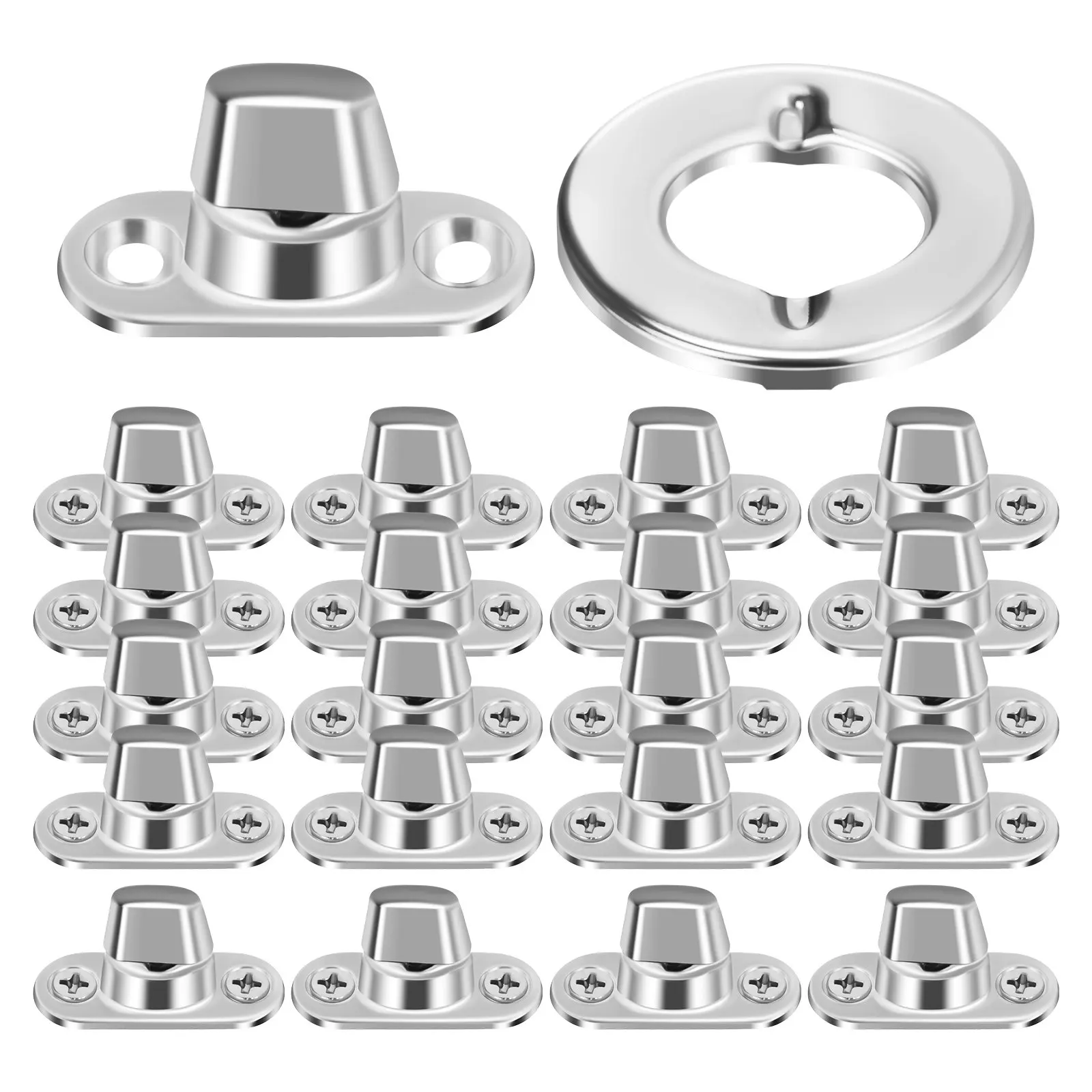 20Sets Precision Designed Turn Button Fasteners Metal Grommet Fasteners for Tarp Canvas Marine Rv Fishing Boats Latch Lock