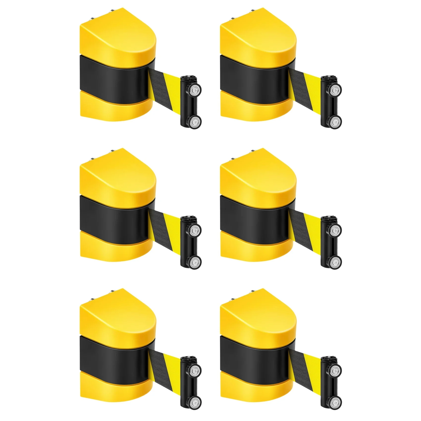 【NEW YEAR  】6Pcs 16.4 Ft Magnetic Retractable Wall Barrier Magnetic Wall Mount Crowd Control Retractable Safety Belt Striped Bel