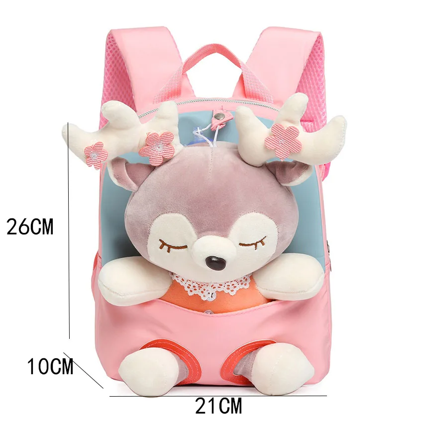 Children's Plush Backpack Lightweight Waterproof Primary School Student Backpacks Kindergarten Schoolbag Nylon Cartoon Cute