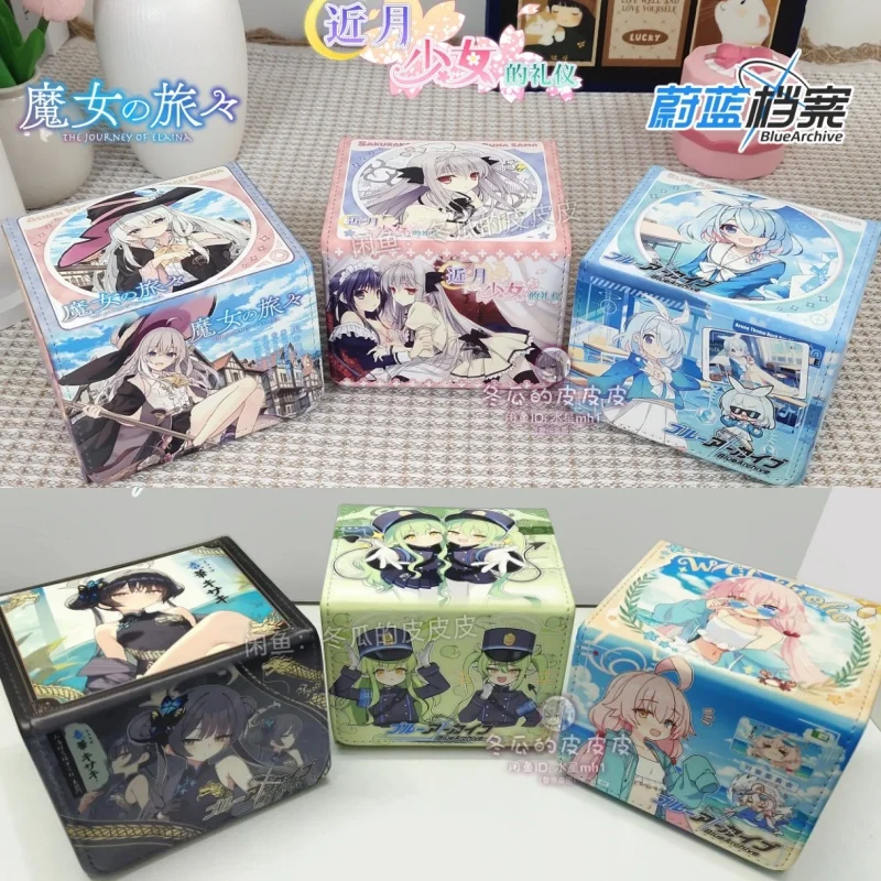 Suitable for Anime Elaina Blue Archive Arona Game Collection Card Storage Box Sakurako Natsume Leather Magnetic Game Card Box