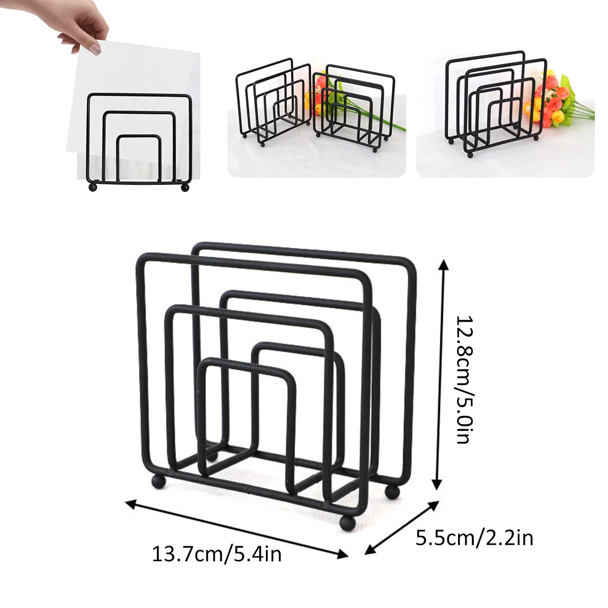 Napkin Holder for Table Freestanding Napkin Holder Dispenser Minimalist Paper Napkin Holder Iron Napkin Dispenser Reusable Table