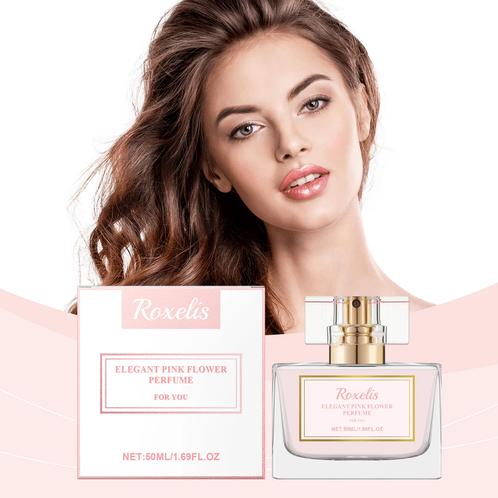 Elegant Pink Flower Perfume