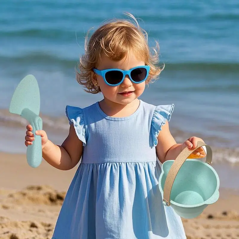 Toddler Beach Toys Sand Box Castle Play Beach Set Buckets Sand Toy Set Shovels Molds Sandbox Tool Kit With Mesh Bag For Outdoor