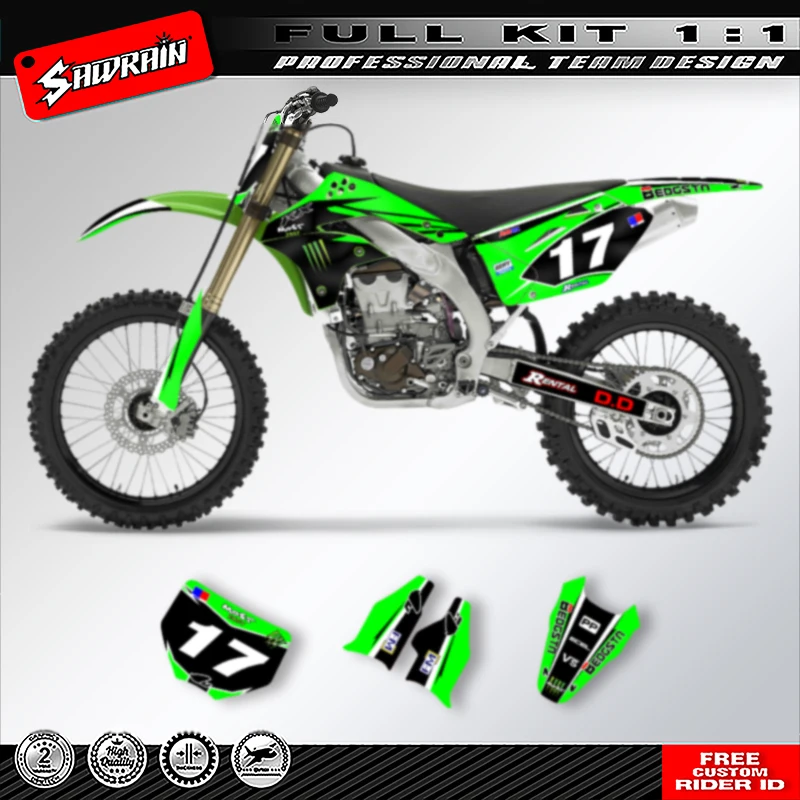 

Sawrain Motorcycle Graphics Decal Stickers Kits For KAWASAKI KXF450 2006 2007 2008 003