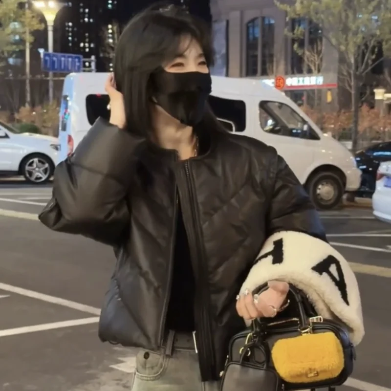 Daitong Winter Damen Jaet Reißverschluss Echtes Eiffell Mantel Warme Daunenweste rund Ne Leder Oberbekleidung Ort Länge