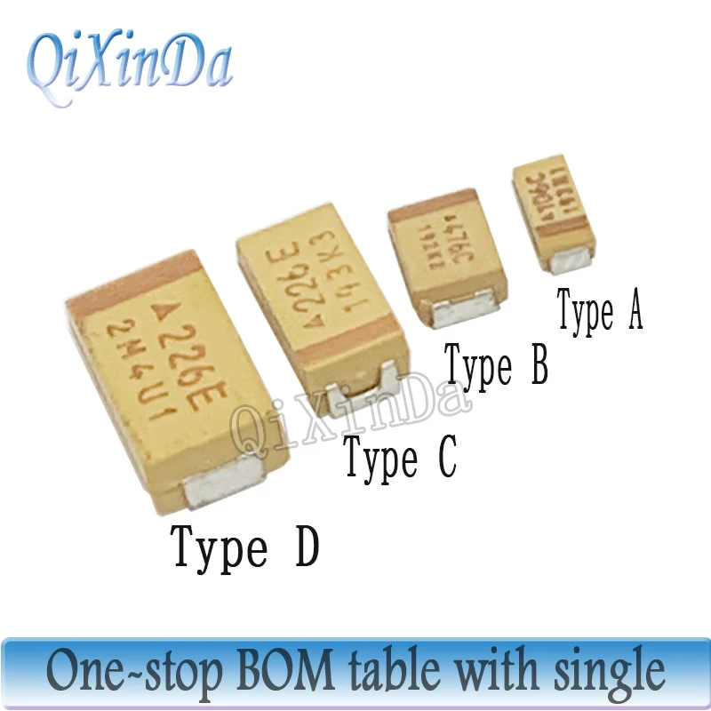 10PCS A B C D Type Tantalum Capacitor 10UF 100UF 220UF 330UF 470UF 6.3V 10V 16V 25V 35V 50V 2.2UF 4.7UF 22UF 47UF 3216-7343