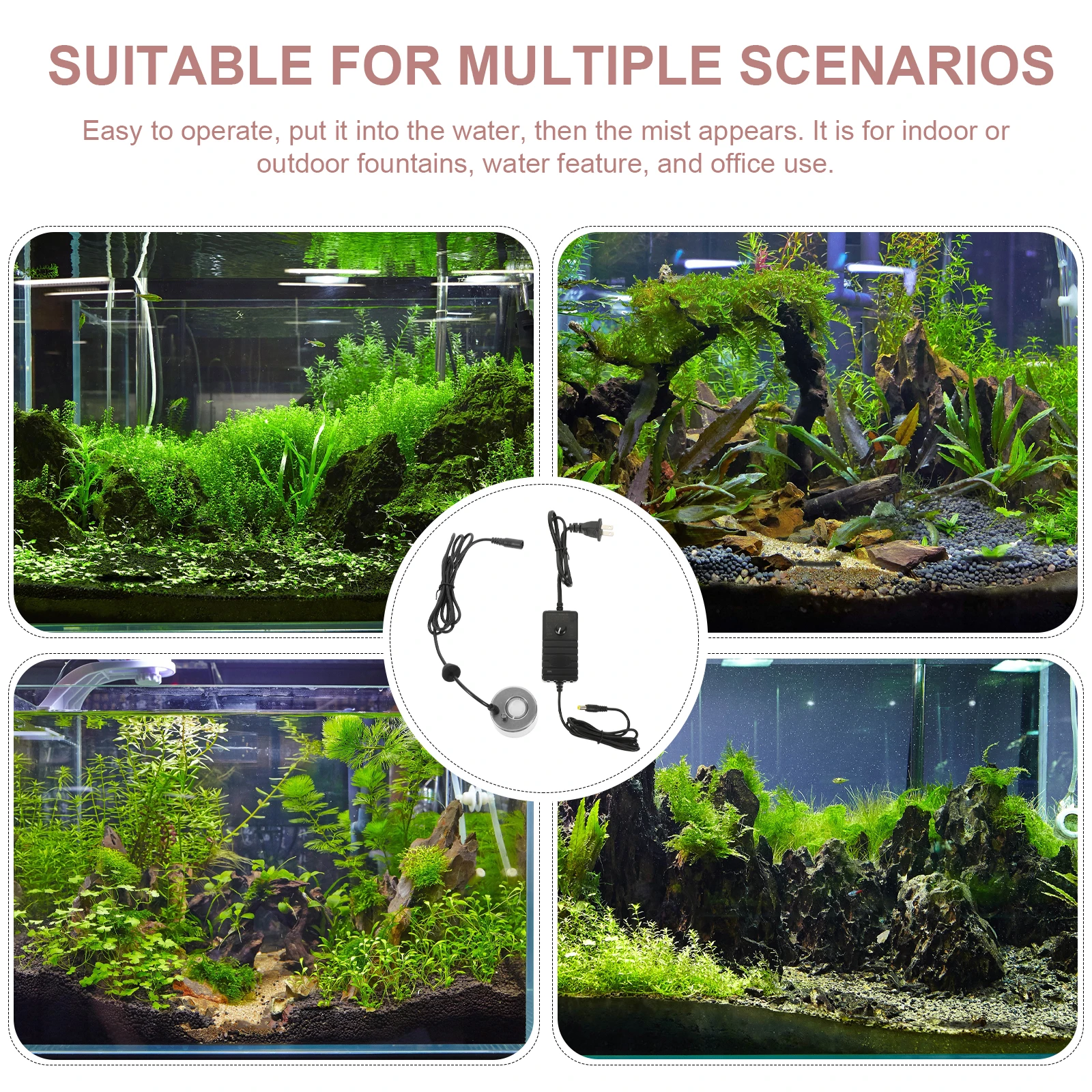 

Ultrasonic Mist Maker 46mm for Fish Pond Rockery Bonsai Aquarium Fountain Indoor Fog Machine Large Mist Output