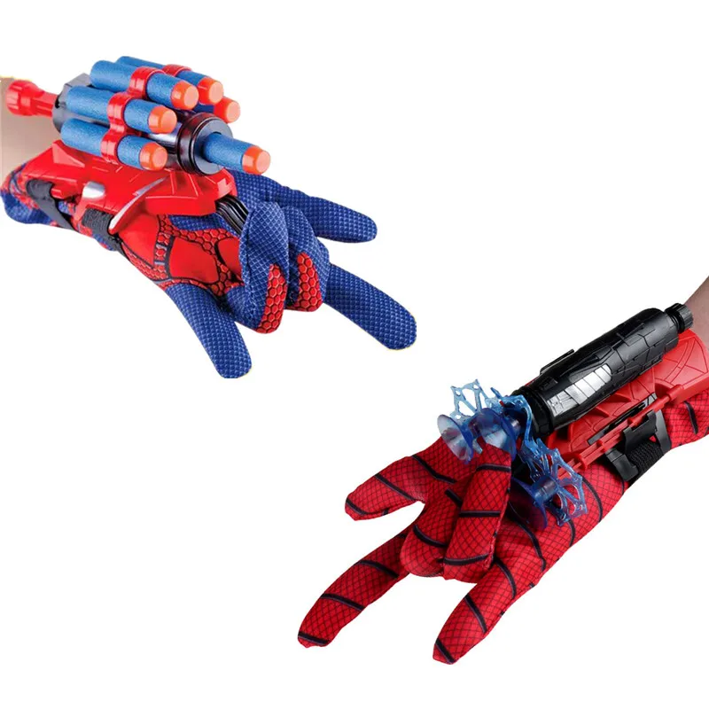 Movie Spider Man Toys Launcher Glove Peter Parker Web Shooters Soft Bullet Wristband Weapon Cosplay Props For Boys Kids