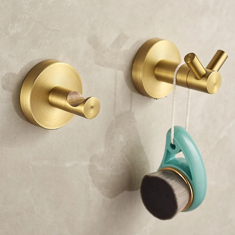 All-copper New Clothes Hook Wall Hanging Bathroom Coat Hook Bathroom Porch Single Hook Wall with A Door Home Decor