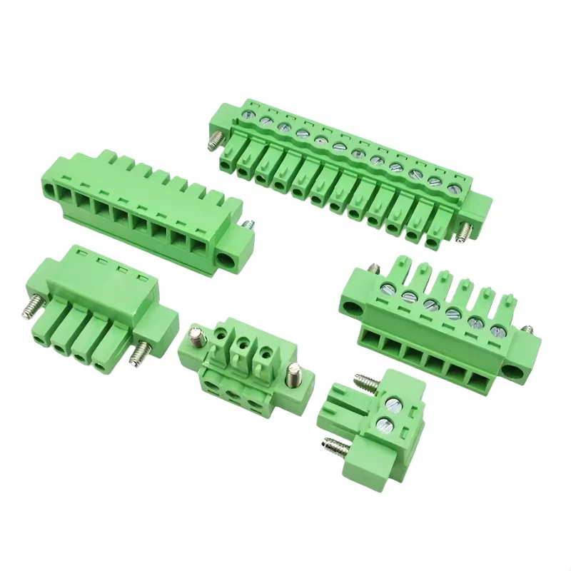 2Sets 15EDGKPM 3.81mm 2/3/4/5/6/7/8/16Pin Right Angle Screw Terminal Block Connector 15EDG 3.81MM Pitch Plug + Pin Header Socket