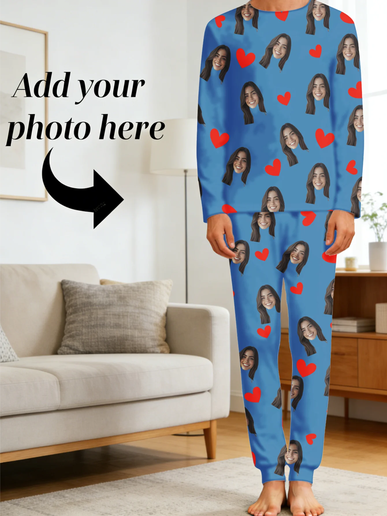 Customized facial pajamas, personalized photo pajamas, family gifts